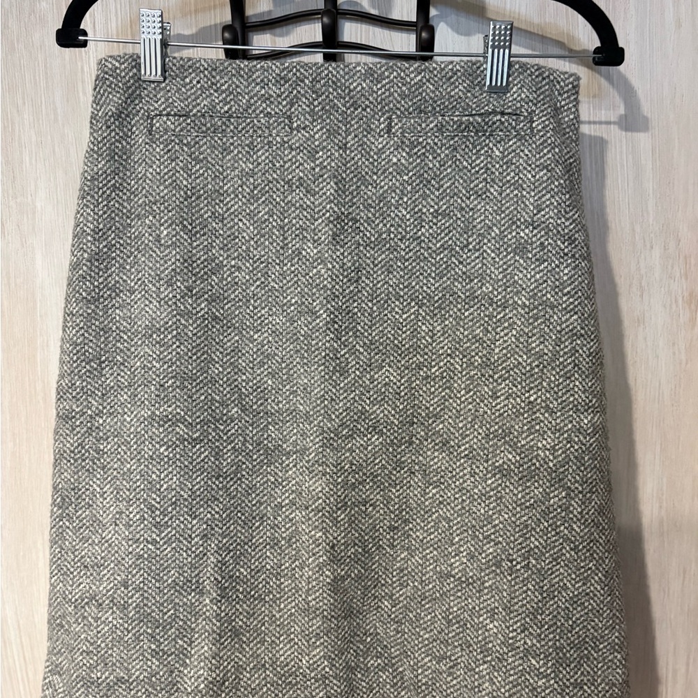 Talbots Gray Herringbone Pencil Skirt